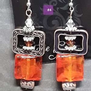 Orange Glass Bead earrings! Gorgeous!